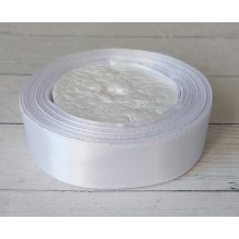 ОПТ Ленты атласные однотонные 2,5 см*25 ярдов цв. белый, цена за катушку